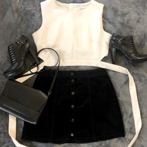 Black velvet A-line skirt, pac sun